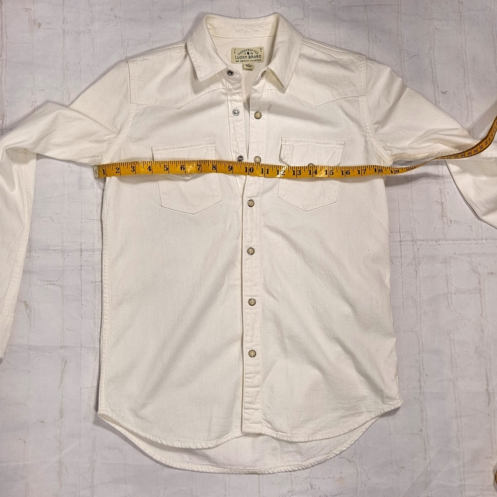Lucky Brand White Western Snap Button Down Shirt - Picture 7 of 11